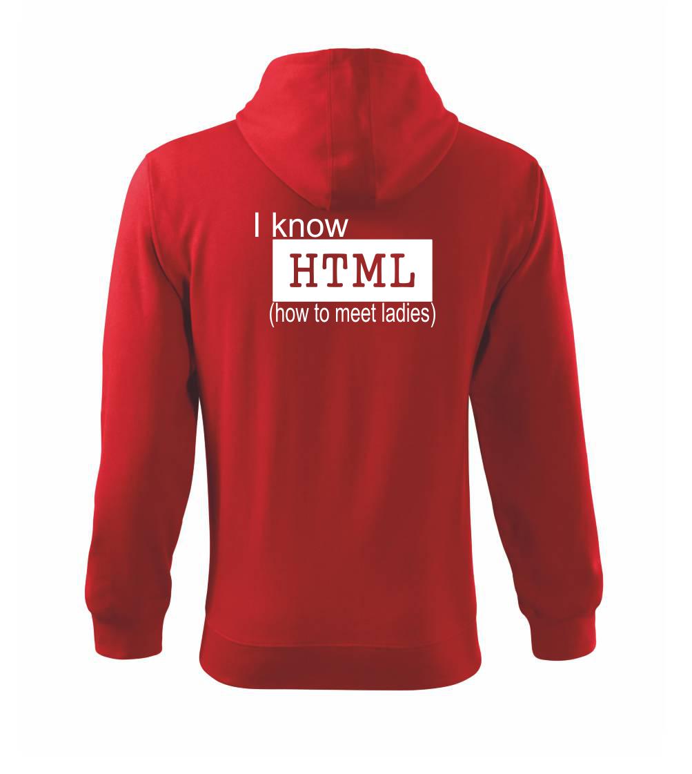 HTML - Mikina s kapucí na zip trendy zipper