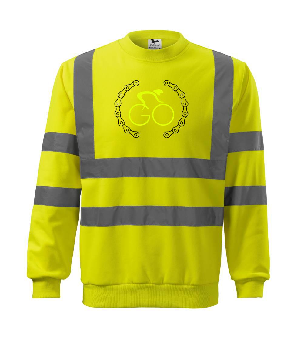 GO cyklista (fluo potisk) - Reflexní mikina