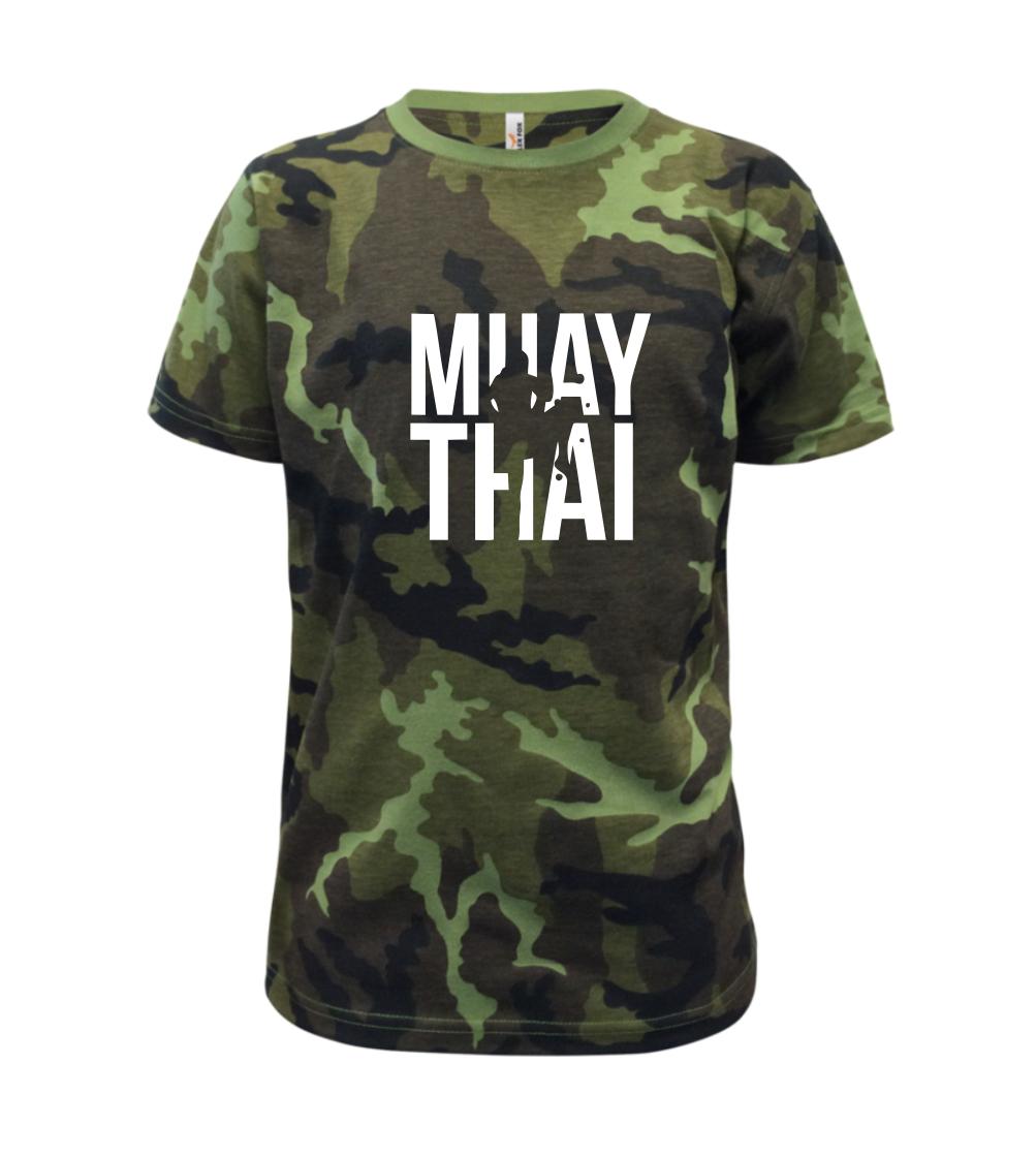 Nápis Muay Thai - Dětské maskáčové triko