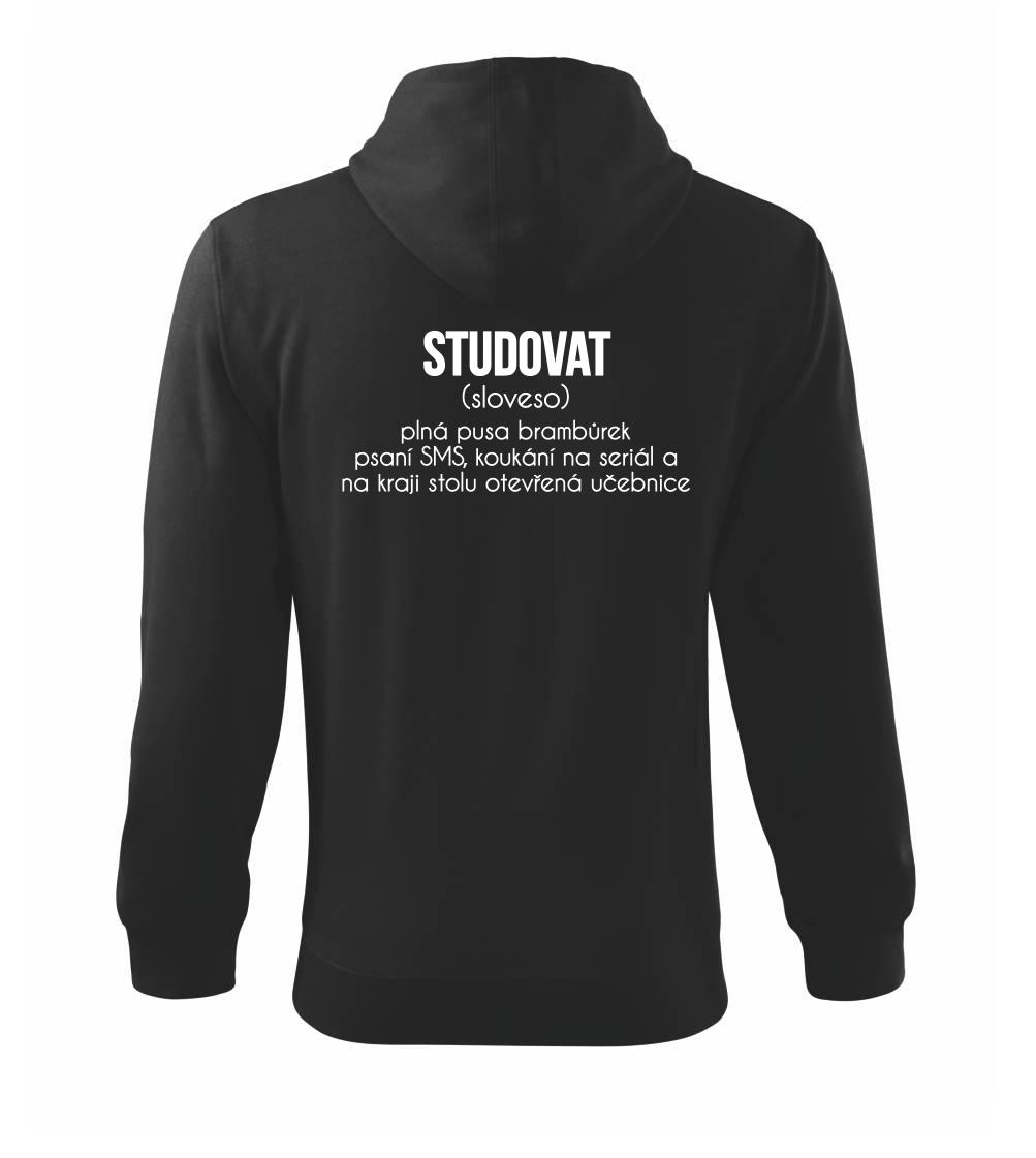 Studovat - Mikina s kapucí na zip trendy zipper