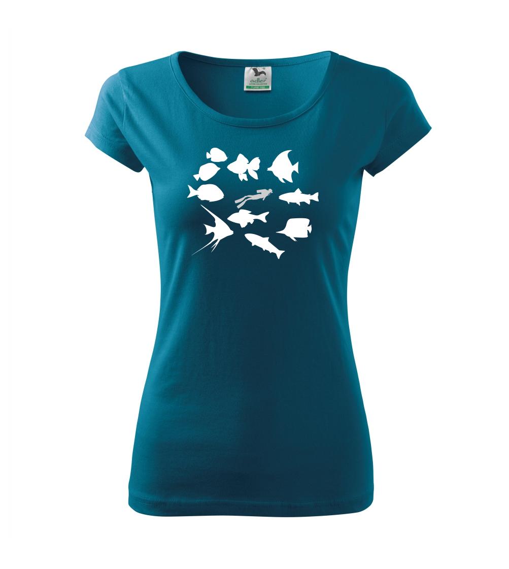 Potápeč ryby čtverec - Pure dámské triko