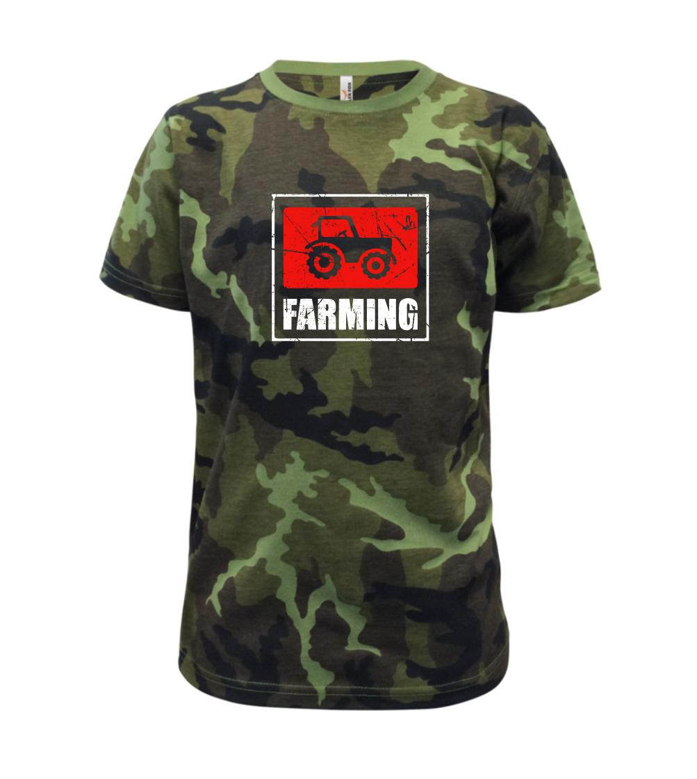 Farming traktor logo - Dětské maskáčové triko