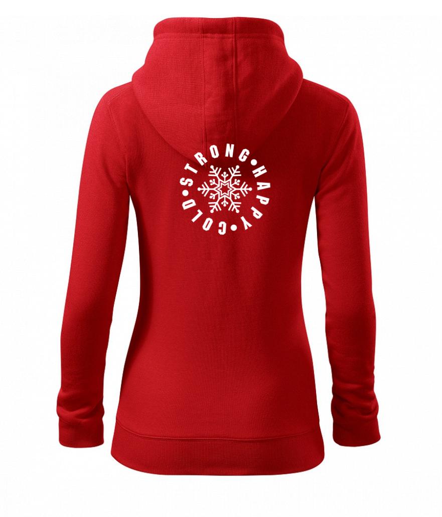 Cold strong happy - Dámská mikina trendy zipper s kapucí