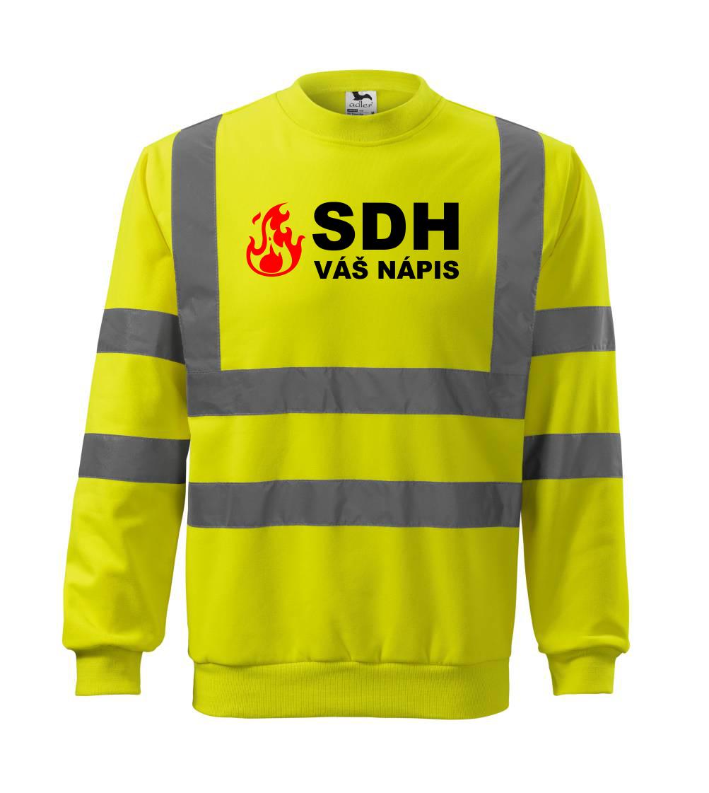 SDH nápis (oheň, název sboru - vlastní nápis) - Reflexní mikina