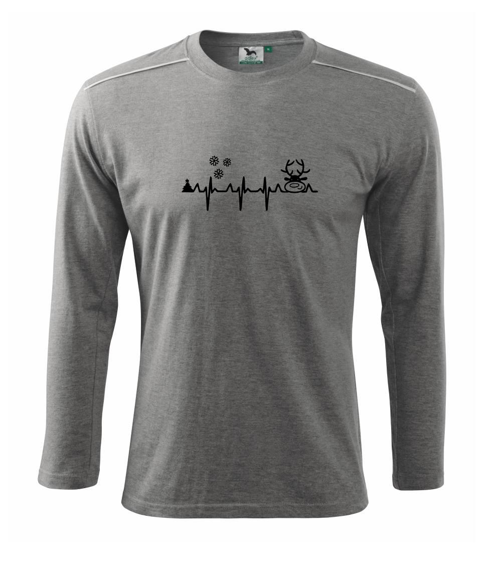 EKG Vánoce Vločky a sob - Triko s dlouhým rukávem Long Sleeve