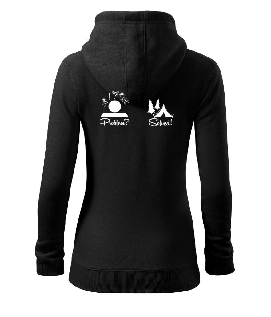 Problem? Solved! - Kempování - Dámská mikina trendy zipper s kapucí
