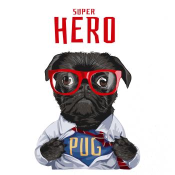 Mops - Pug Superhero