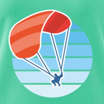 Paragliding oranžový v modrém kolečku
