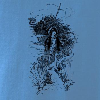 Kreslený kluk s prutem