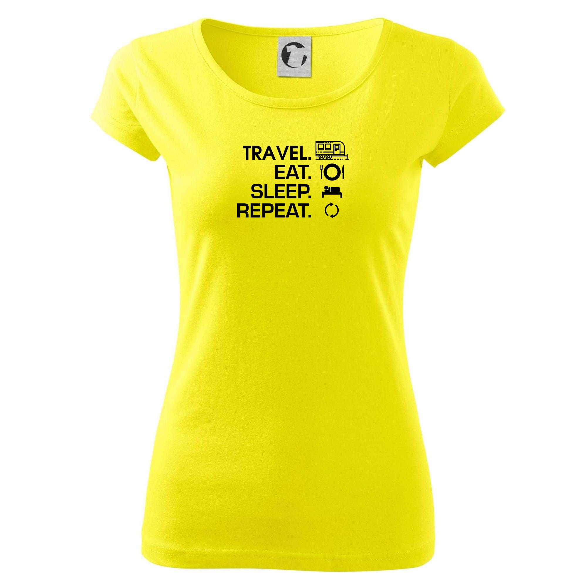 Eat sleep travel - Velký  přívěs - Pure dámské triko
