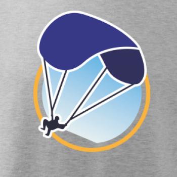 Paragliding modrý padák v kolečku