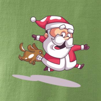 Santa se zakousnutým psem