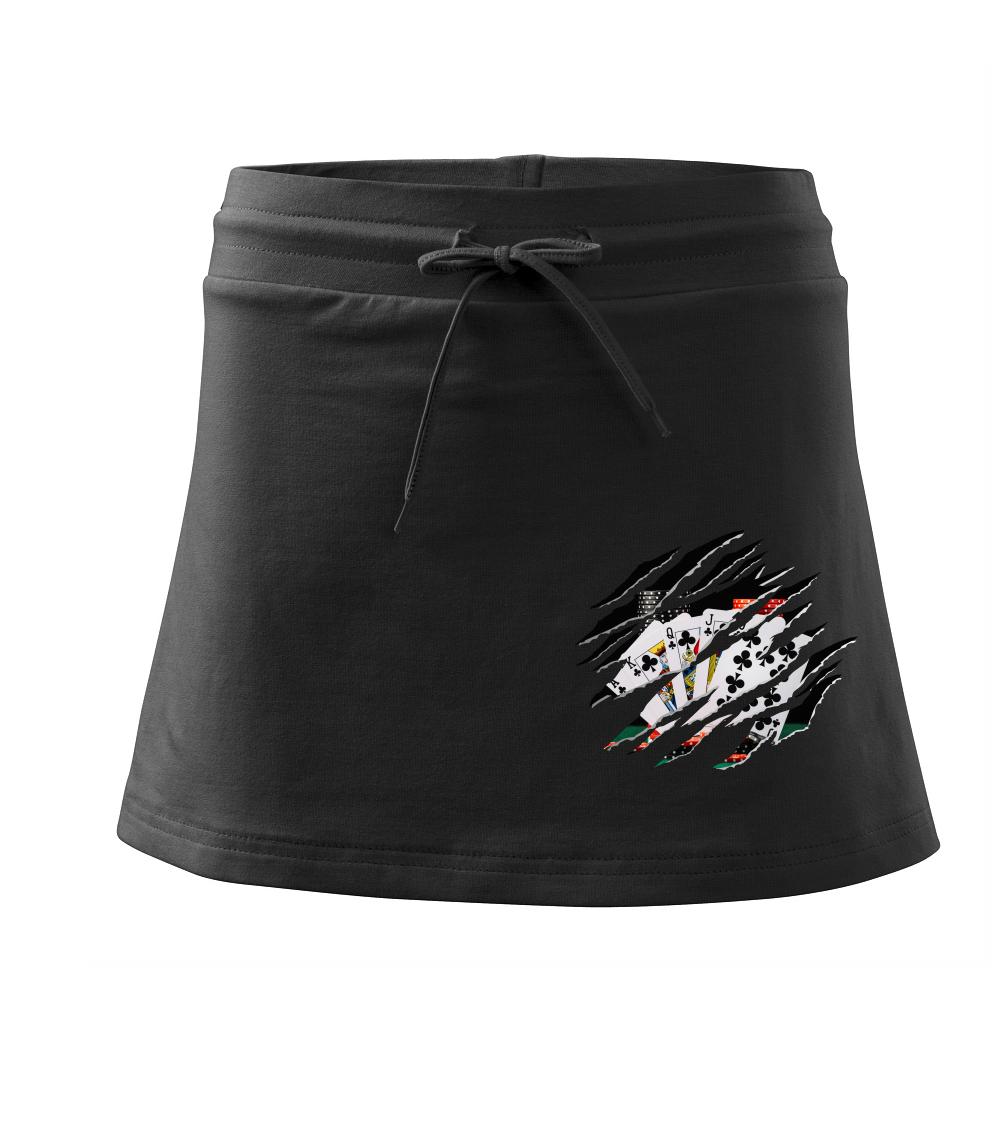 Roztržené triko - poker - Sportovní sukně - two in one
