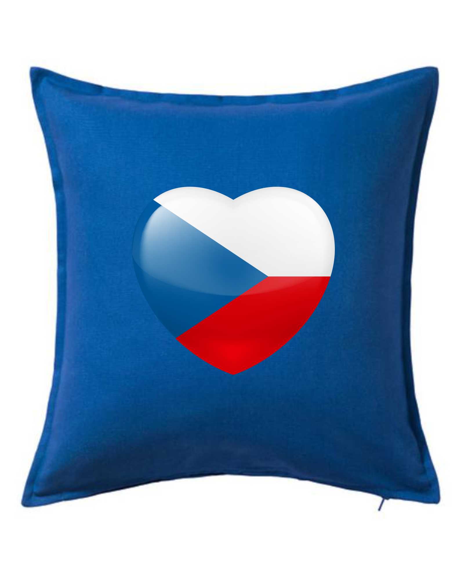 Česká vlajka srdce - Polštář 50x50