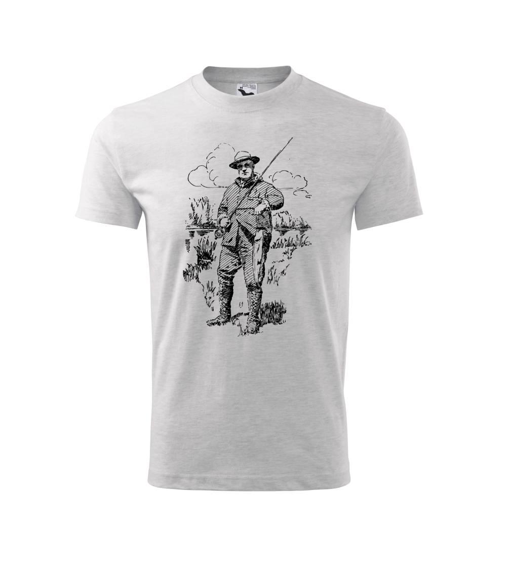 Kreslený rybář s úlovkem