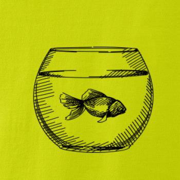 Tužkou kreslená rybička v akváriu