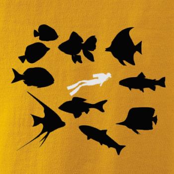 Potápeč ryby čtverec