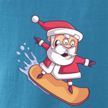 Santa jezdící na snowboardu