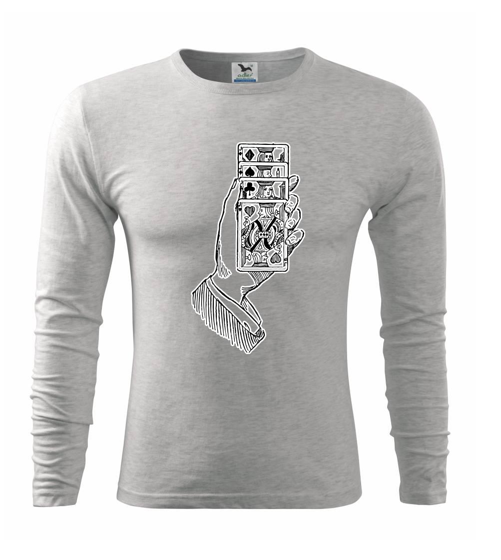 Poker ruka s kartama - Triko s dlouhým rukávem FIT-T long sleeve
