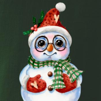 Sněhulák kreslený s brýlemi