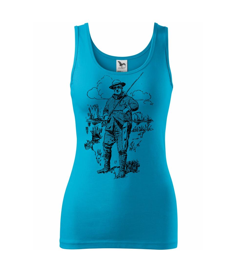 Kreslený rybář s úlovkem