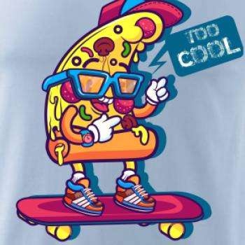 Pizza slice with skateboard