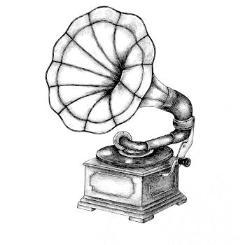 Gramofon kresba