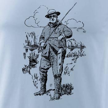 Kreslený rybář s úlovkem