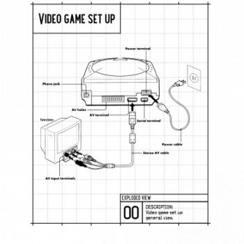 Nákres TV video hra kulatá