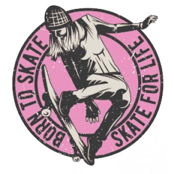 Skate girl pink