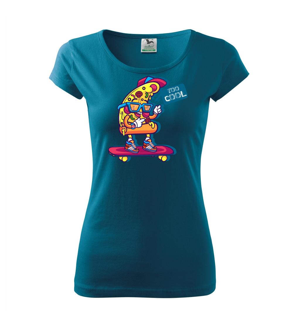 Pizza slice with skateboard