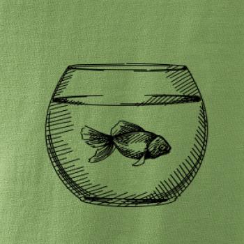 Tužkou kreslená rybička v akváriu