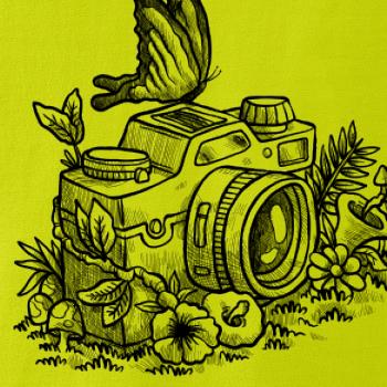 Foťák kreslený motýl