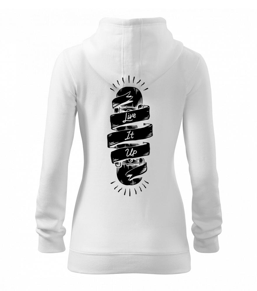 Skate live if up - Dámská mikina trendy zipper s kapucí