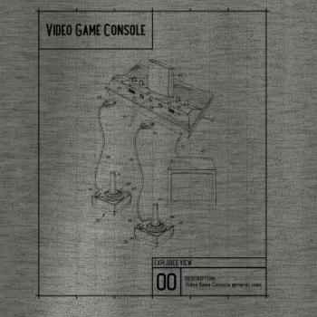 Nákres video game console s joystickem