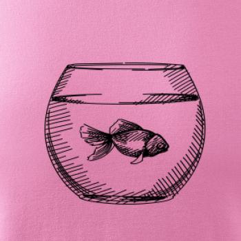 Tužkou kreslená rybička v akváriu