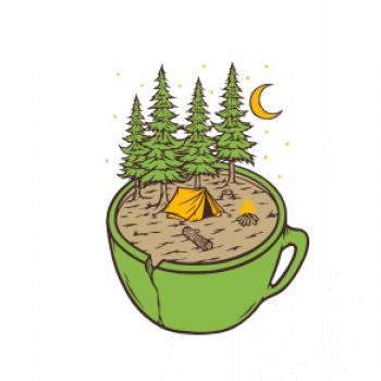 Hrnek plný stanování