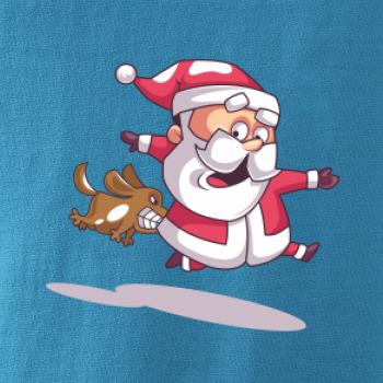 Santa se zakousnutým psem