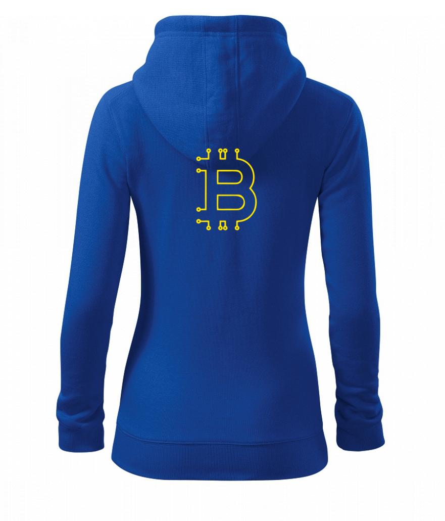 Bitcoin kryptoměna - Dámská mikina trendy zipper s kapucí