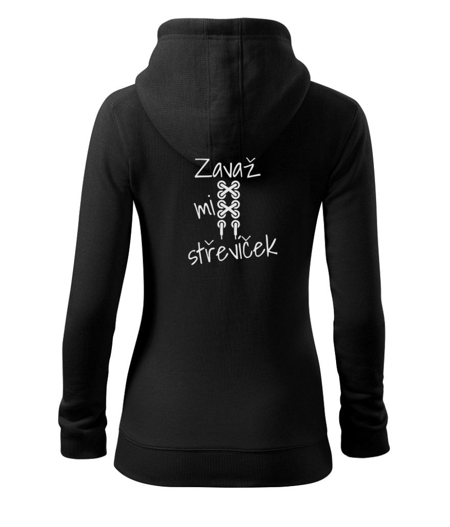 Zavaž mi střevíček tkanička - Dámská mikina trendy zipper s kapucí