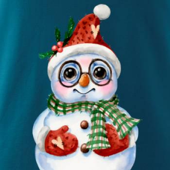 Sněhulák kreslený s brýlemi