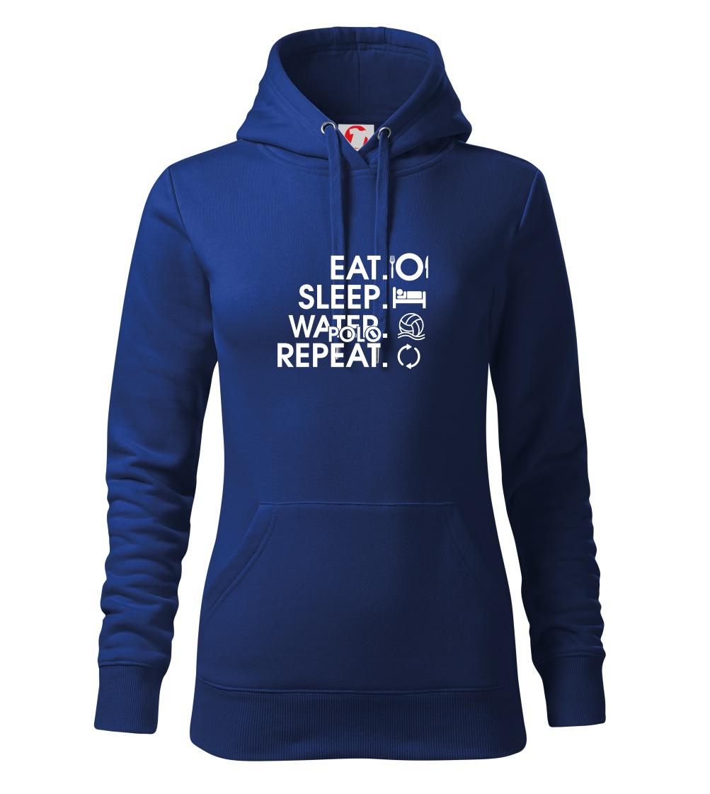 Eat sleep water polo repeat - Mikina dámská Cape s kapucí