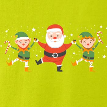 Tancující Santa a dva skřítci