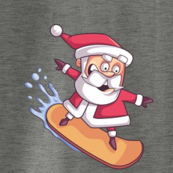 Santa jezdící na snowboardu