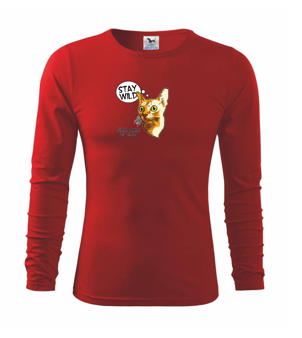 Kočka stay wild - Triko s dlouhým rukávem FIT-T long sleeve