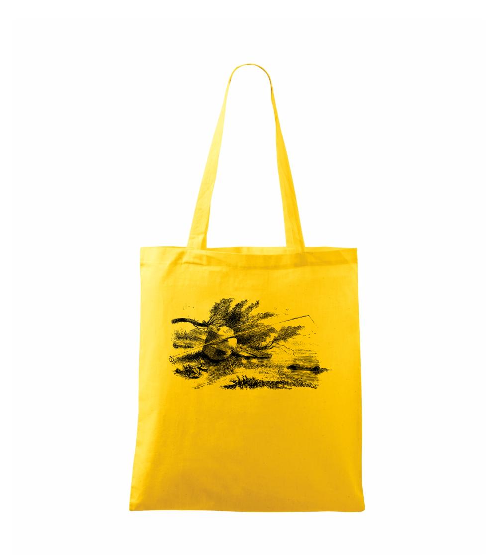 Kreslený prut opřený o kámen