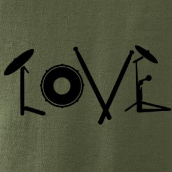 Love bubeník nápis