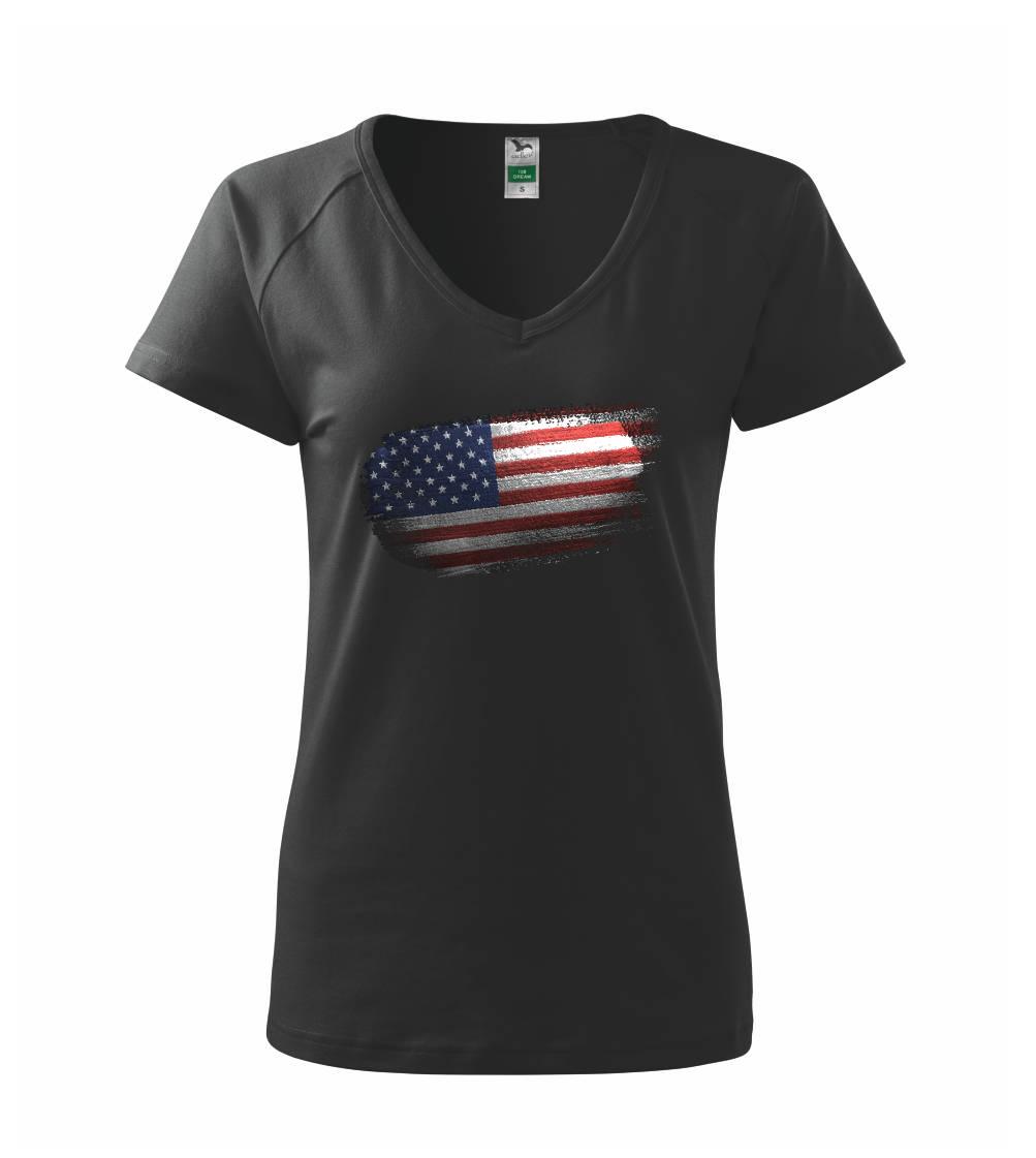 Americká vlajka okousaná - Tričko dámské Dream