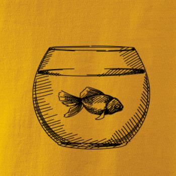 Tužkou kreslená rybička v akváriu