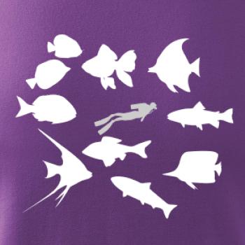 Potápeč ryby čtverec